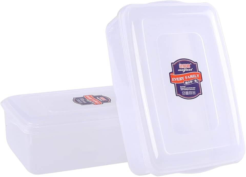 11 Quart Clear Plastic Storage Containers with Lids, 2 Pack