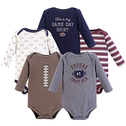 Unisex  Cotton Long-Sleeve Bodysuits Football, 0-3 Months