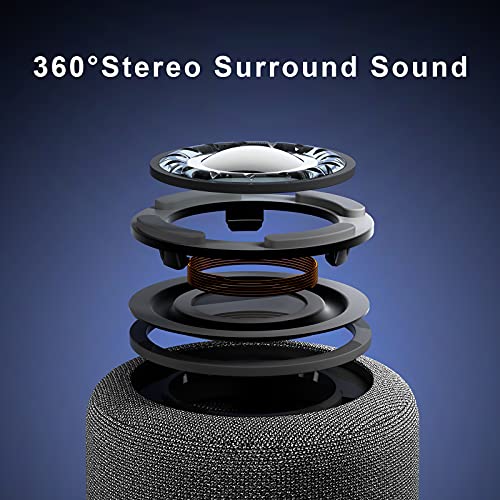 Bluetooth Speaker with Earbuds 2 in 1, Small Speakers Bluetooth Wireless Portable 360 Surround Sound Stereo with Microphone, 12-Hour Long Battery Life for Home, Party, Outdoor, Sport