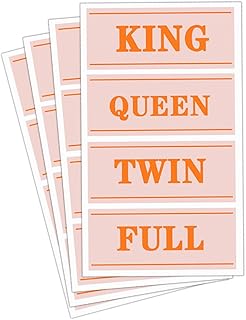 Bed Sheet Storage Labels, 4x2 Inch, 10 Sheets