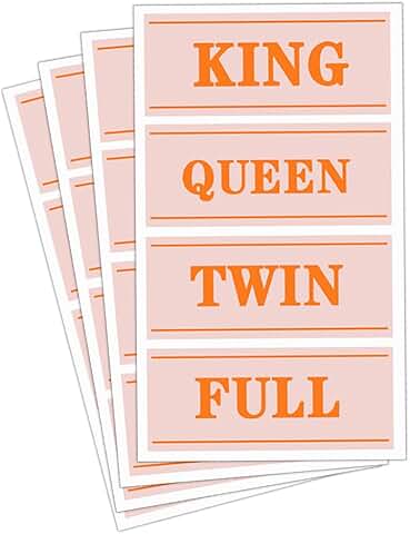 Bed Sheet Storage Labels, 4x2 Inch, 10 Sheets