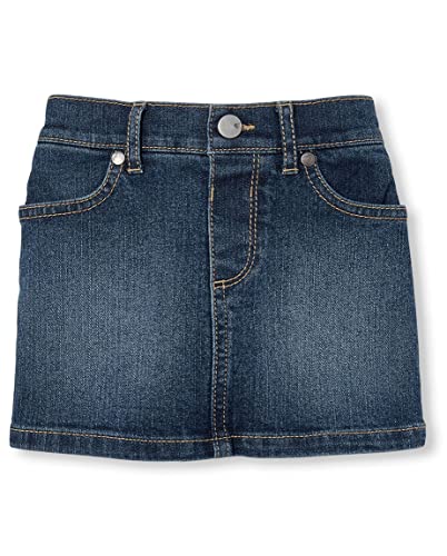 baby girls Toddler Denim Skort Skirt, China Blue, 18-24 Months US