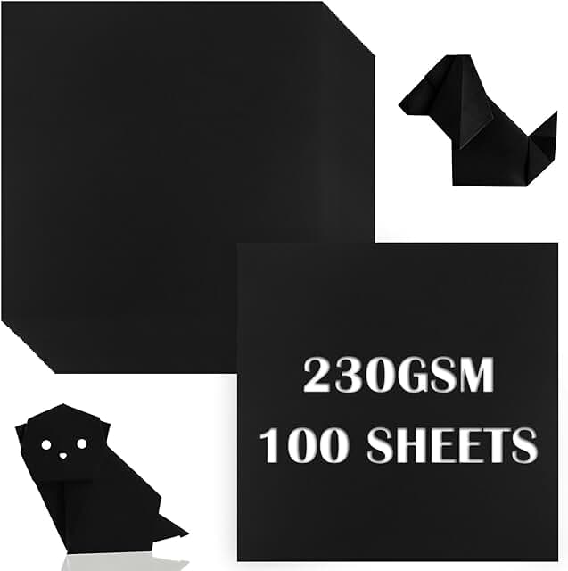 Black 230gsm Cardstock Scrapbook Paper, 100 Sheets