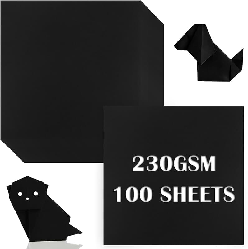 Black 230gsm Cardstock Scrapbook Paper, 100 Sheets