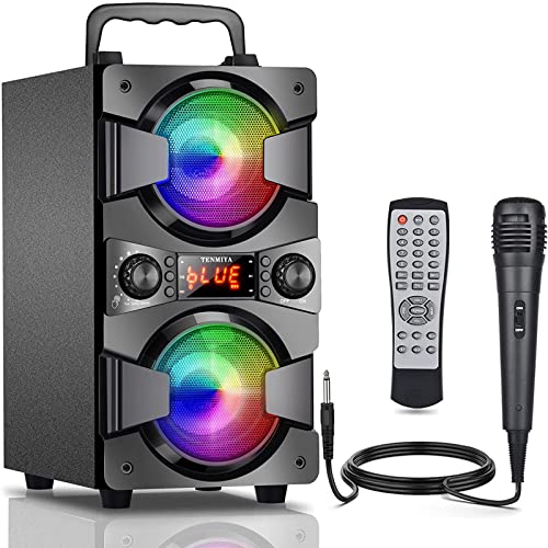 60W Bluetooth portable speaker with double subwoofer and lights