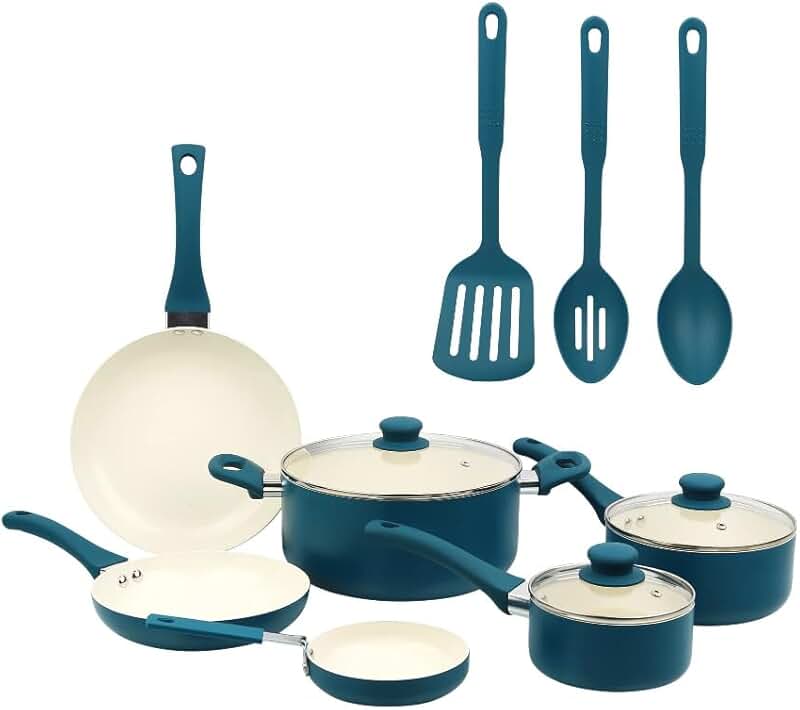 12-Piece Ceramic Nonstick Aluminum Cookware Set