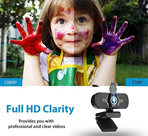 Web Camera, 1080p Webcam with Microphone for PC, USB Webcam for Desktop Computer, Laptop for Livestream Video Call Gaming Online Lessons