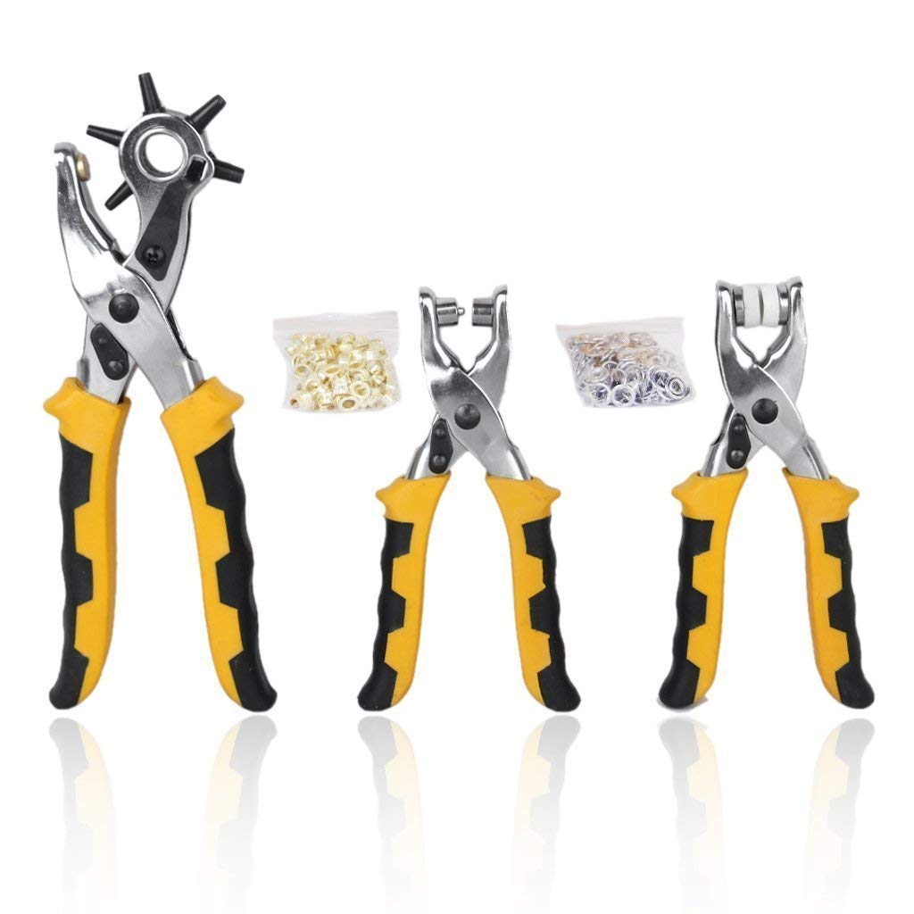 Leather Belt Hole Punch Pliers Set with 100 Letters and Presses