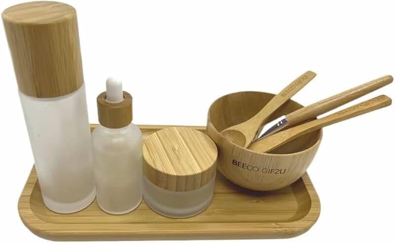 8-Piece Bamboo Face Mask Mixing Bowl Set
