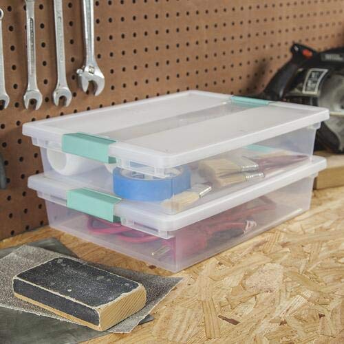 Large Clear Clip Box with Blue Latches, 2 Pack