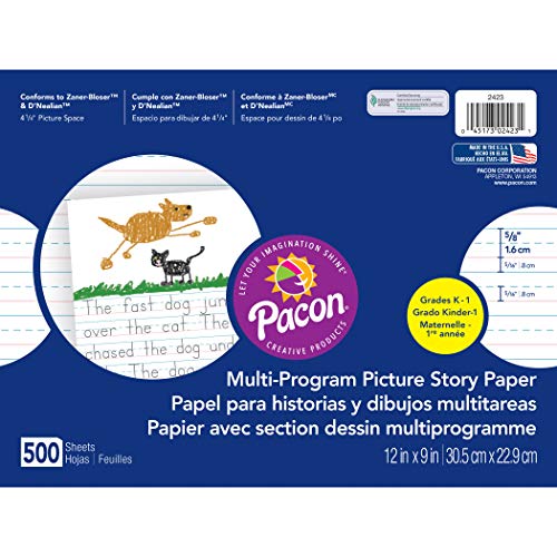 White picture story paper, 12x9 inches, 500 sheets