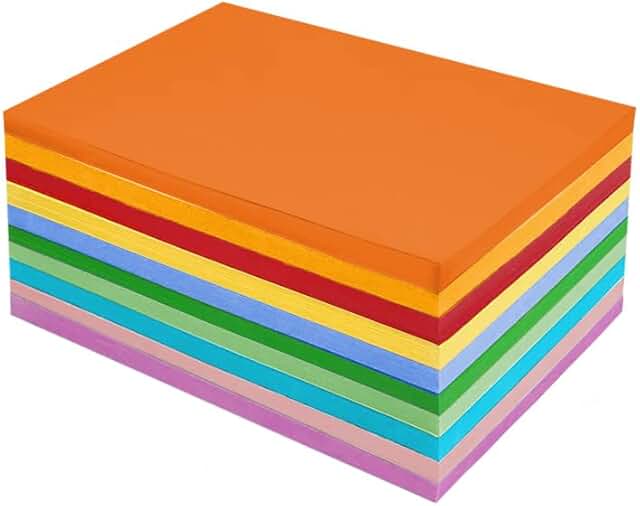 200 Sheets A4 Colored Construction Paper for Crafts