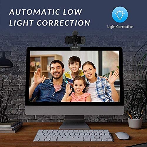 Webcam 1080p with Microphone and Privacy Cover, 2020 Streaming Webcam, Noise Reduction, AutoFocus, Full HD USB Web Camera for Laptop Desktop Zoom Meeting Skype FaceTime Hangouts YouTube