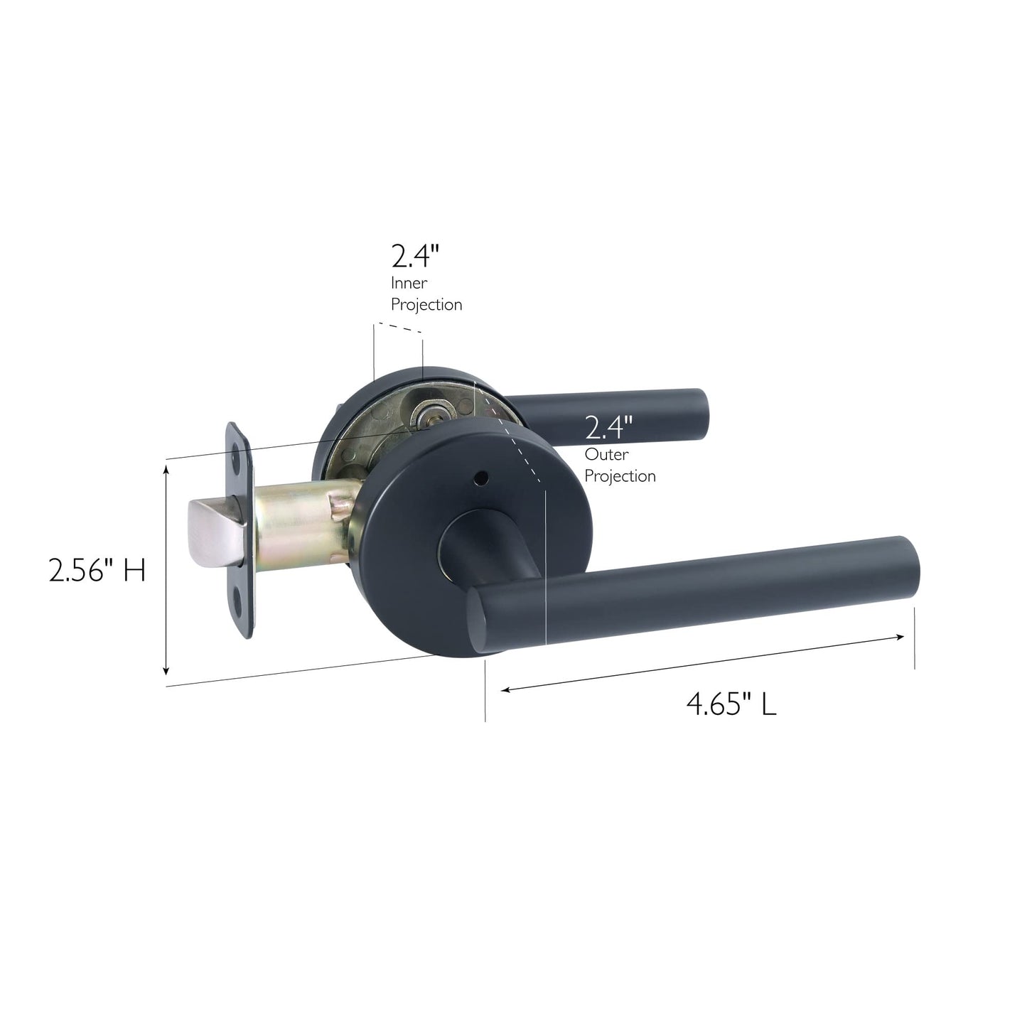 582635 Eastport Door Lever, Privacy/  Matte Black, 3 Piece