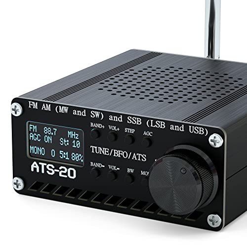 SI4732All Band Full Frequency Radio Receiver, FM AM (MW and SW) SSB (LSB and USB) with Speaker, Antenna, Battery, Black
