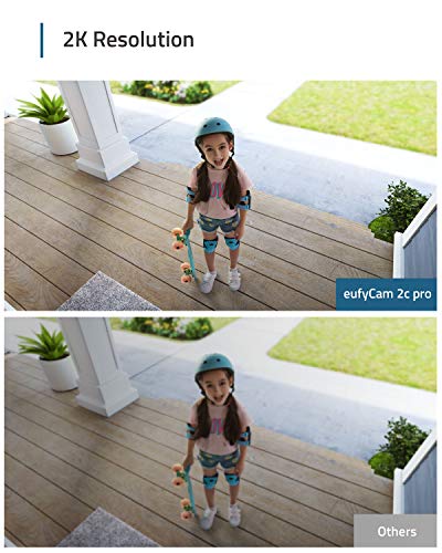 , eufyCam 2C Pro 2-Cam Kit, Wireless Home Security System with 2K Resolution, 180-Day Battery Life, HomeKit Compatibility, IP67, Night Vision, and No Monthly Fee.