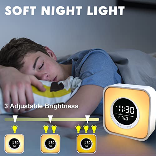 Bluetooth Speaker Alarm Clock, Multi-Color Touch Control Night Light , Bedroom Alarm Clock, MP3 PlayerBest Gift for Teens Girls/Boys Adult