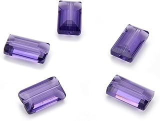 50pcs 14mm Tanzanite Faceted Rectangle Crystal Beads
