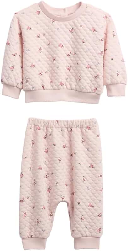 Baby Quilted Two-Piece Set in Soft Pink for 18-24 Months