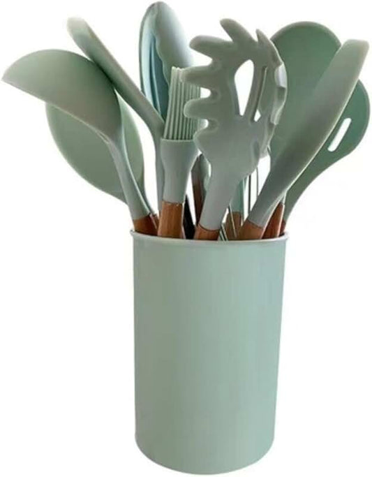 Six-piece black kitchen utensil set