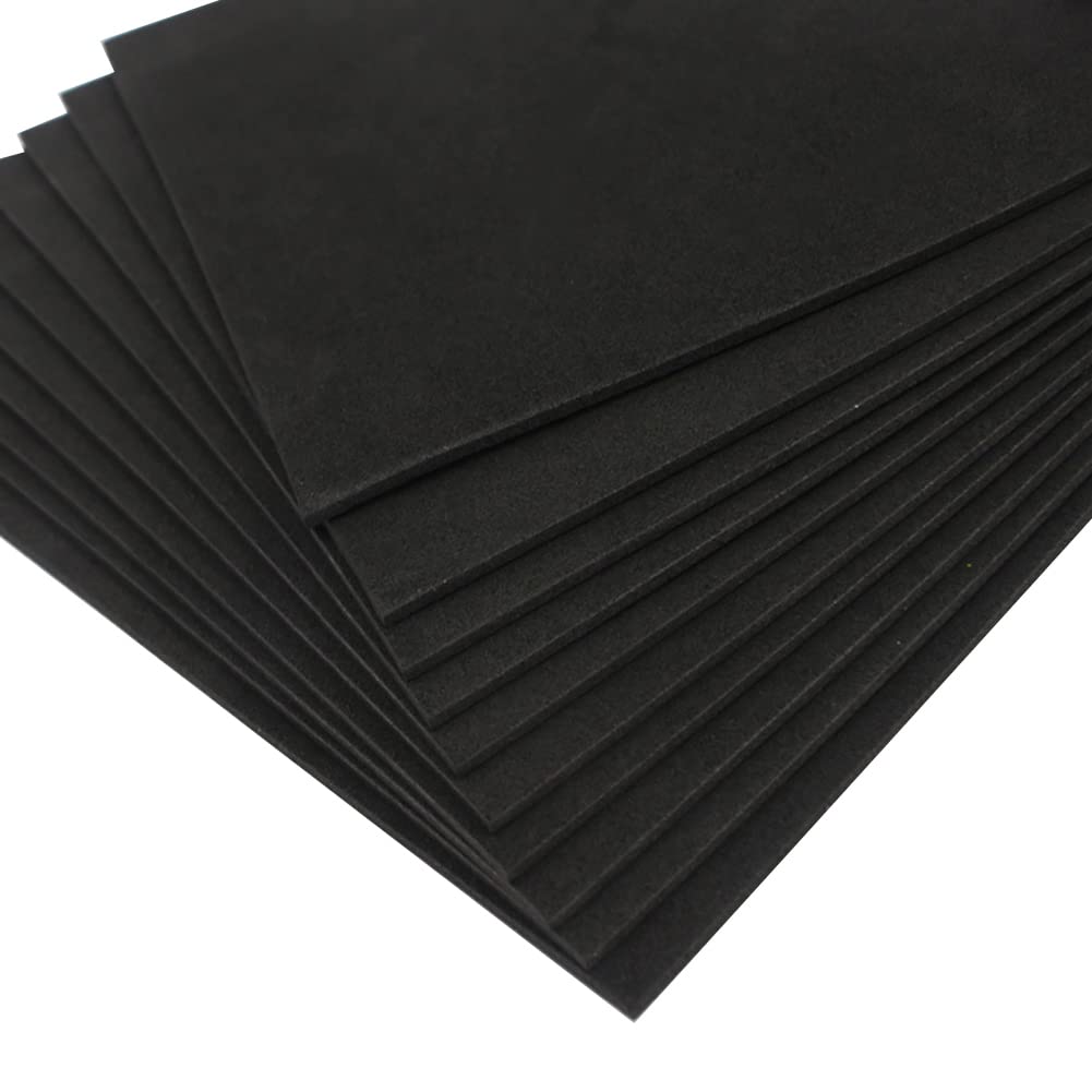 10-Pack 2mm Thick Black Foam Sheets 20x30cm