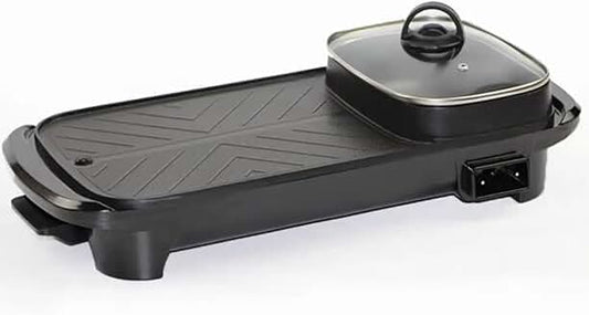 Electric 2-in-1 Grill with Hot Pot for 2-4 People