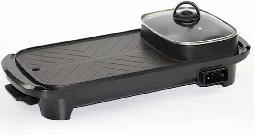 Electric 2-in-1 Grill with Hot Pot for 2-4 People