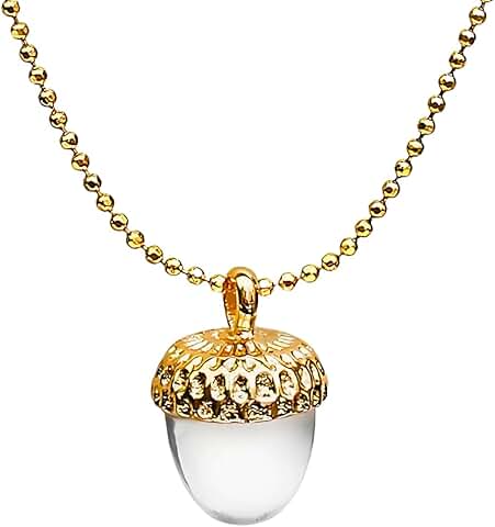 Vintage 14K Gold Plated Acorn Pendant Necklace