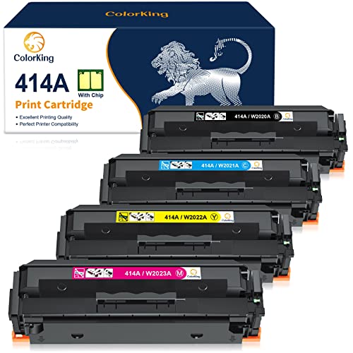 (with CHIP) Compatible Toner Cartridge Replacement for HP 414A W2020A 414X W2020X HP Color Pro MFP M479fdw M454dw M479fdn M454dn M454 M479 Toner Printer (Black Cyan Yellow Magenta,4-Pack)