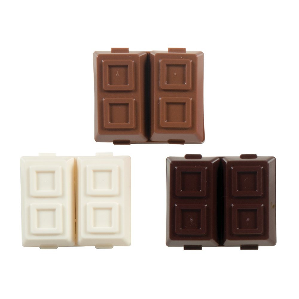Pack of 24 Chocolate Bar 2-in-1 Pencil Sharpeners with Erasers
