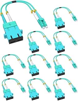 10 Pack Fiber Optic Adapter Cable SC to LC 1 ft