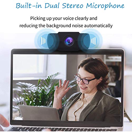1080P HD Webcam,Built-in Dual Microphones, Streaming Computer Web Camera USB 2.0 Computer Camera for PC Laptop Desktop Video Calling, Conferencing