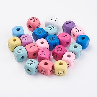 1050Pcs Colorful Wooden Alphabet Beads for Crafts and Jewelry