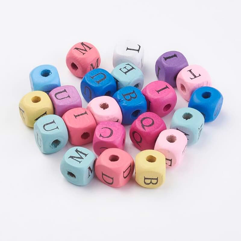 1050Pcs Colorful Wooden Alphabet Beads for Crafts and Jewelry