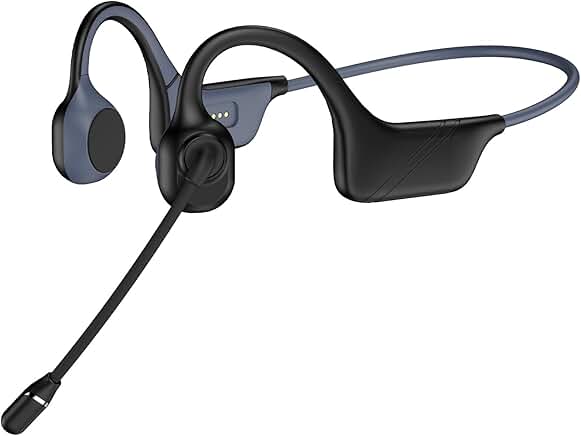 Open Ear Bone Conduction Headphones with Mic for Work and Driving