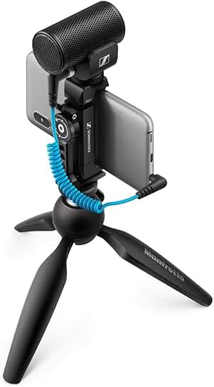 Professional On-Camera Microphone Kit with Tripod and Smartphone Clamp
