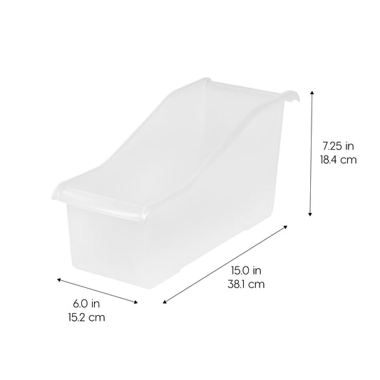 8-Pack Clear Plastic Book and Magazine Holders