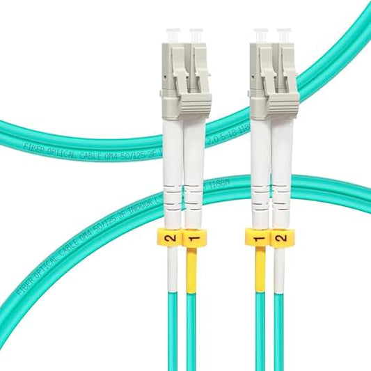 OM4 LC to LC Fiber Patch Cable, 0.2m to 100m