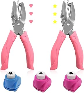 Handheld Paper Puncher with Heart and Star Shapes