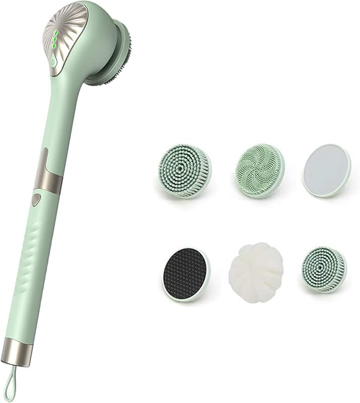 6-in-1 Electric Body Brush for Shower, Waterproof, Rechargeable