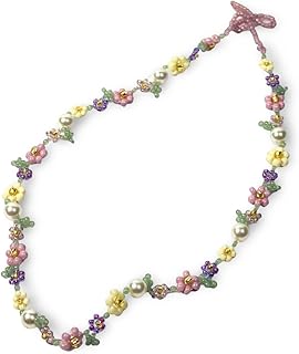 Handmade Beaded Daisy Flower Necklace for Summer and Weddings