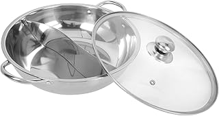Dual Compartment Stainless Steel Hot Pot with Lid