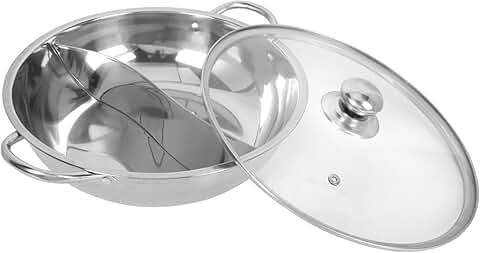 Dual Compartment Stainless Steel Hot Pot with Lid