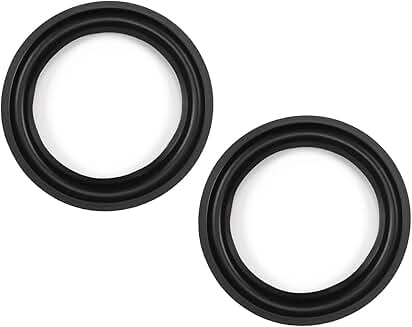6.5 Inch Rubber Edge Surround Rings for Speakers, 2 Pack
