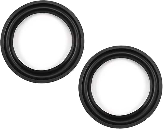 6.5 Inch Rubber Edge Surround Rings for Speakers, 2 Pack