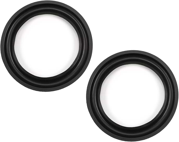 6.5 Inch Rubber Edge Surround Rings for Speakers, 2 Pack