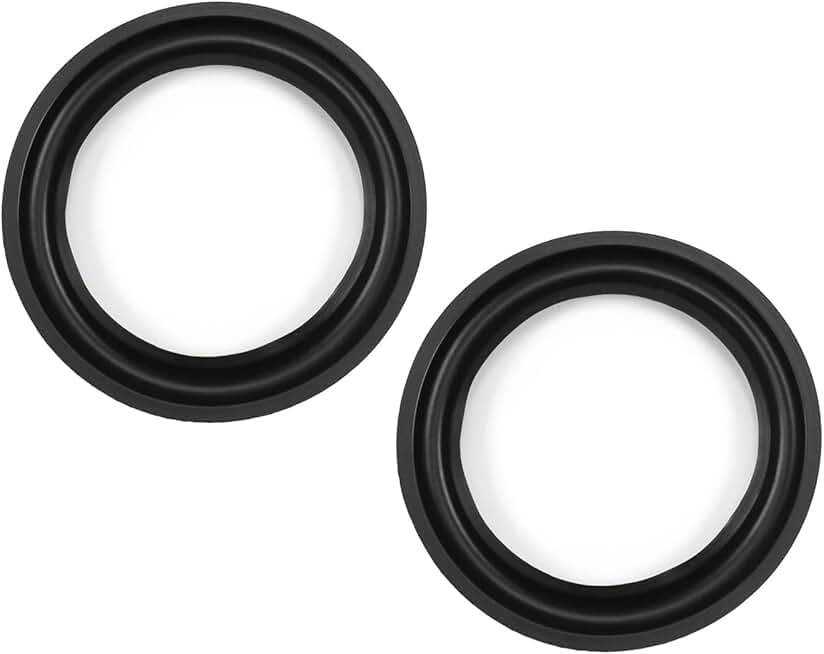 6.5 Inch Rubber Edge Surround Rings for Speakers, 2 Pack