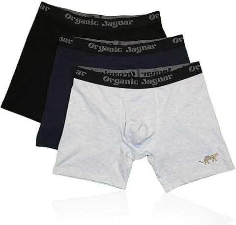 Men's 3-Pack Cotton Boxers Briefs in Black, Grey, Blue