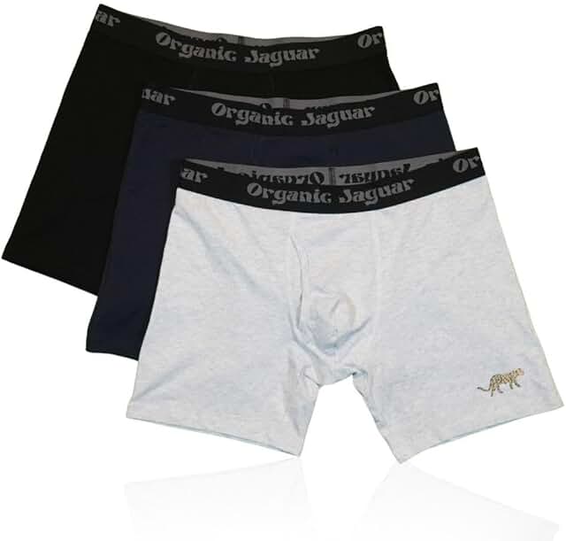 Men's 3-Pack Cotton Boxers Briefs in Black, Grey, Blue