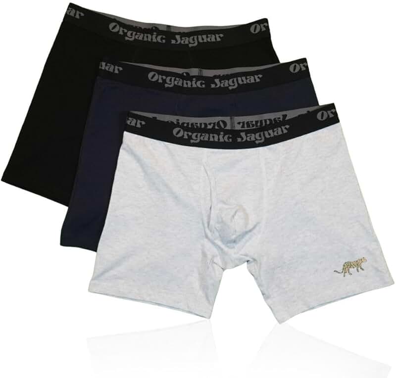Men's 3-Pack Cotton Boxers Briefs in Black, Grey, Blue